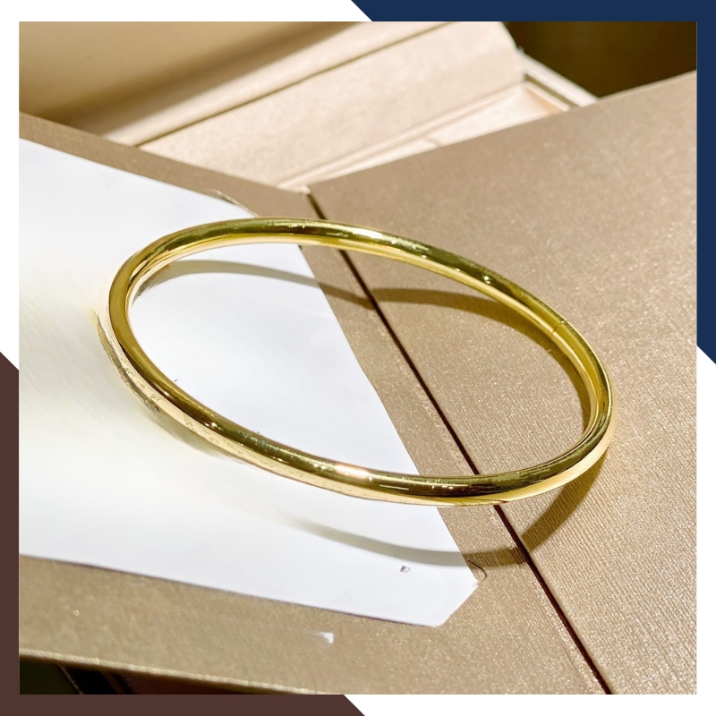 Vòng Tay Vàng Nữ Trơn 10k Bản 3.5mm LTVN191 – Mẫu Trang Sức Tối Giản Sang Trọng