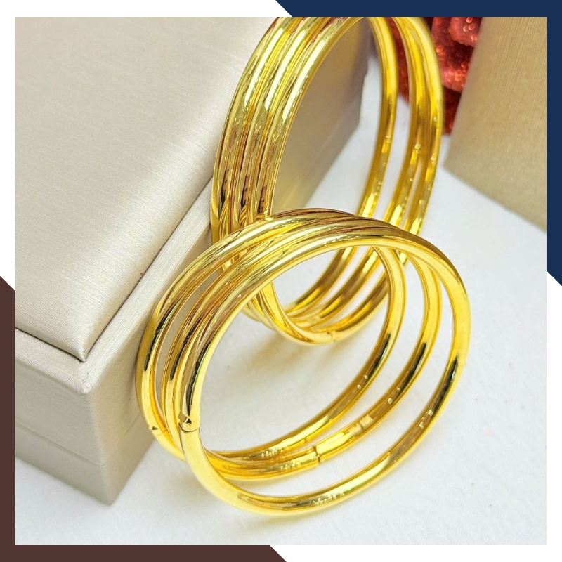 Vòng Tay Vàng Nữ Trơn 10k Bản 3.5mm LTVN191 – Mẫu Trang Sức Tối Giản Sang Trọng