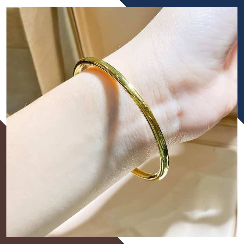 Vòng Tay Vàng Nữ Trơn 10k Bản 3mm Mã LTVN190 – Sang Trọng & Thanh Lịch