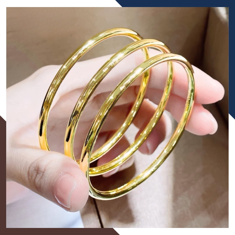 Vòng Tay Vàng Nữ Trơn 10k Bản 3mm Mã LTVN190 – Sang Trọng & Thanh Lịch