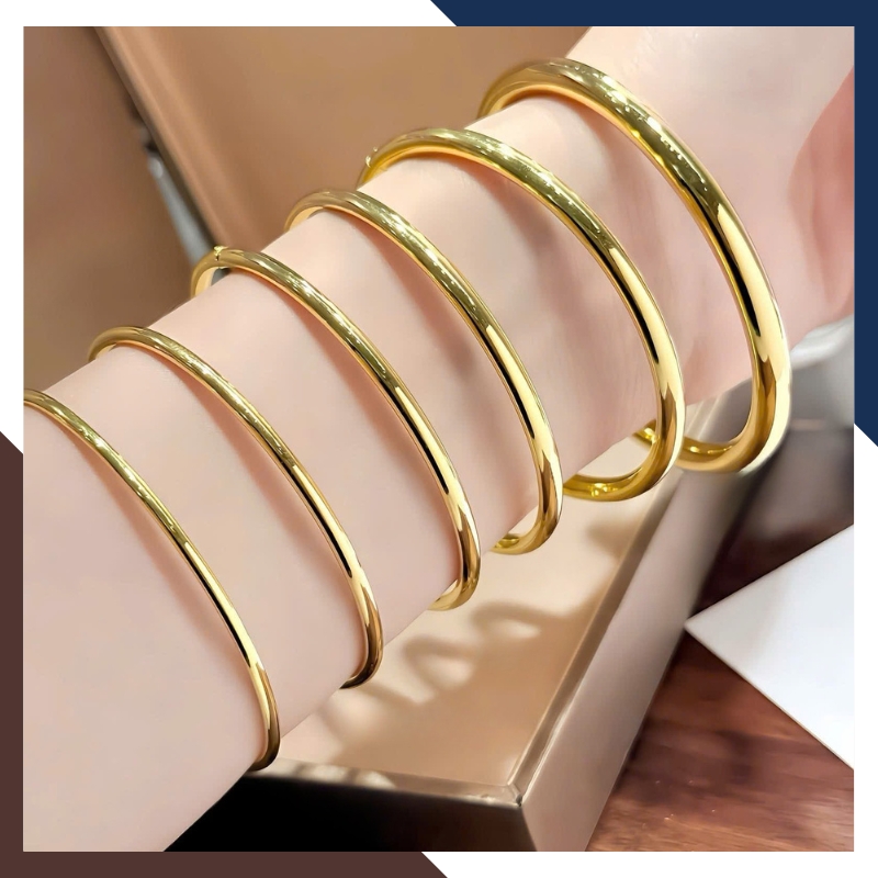 Vòng Tay Vàng Nữ Trơn 10k Bản 3mm Mã LTVN190 – Sang Trọng & Thanh Lịch