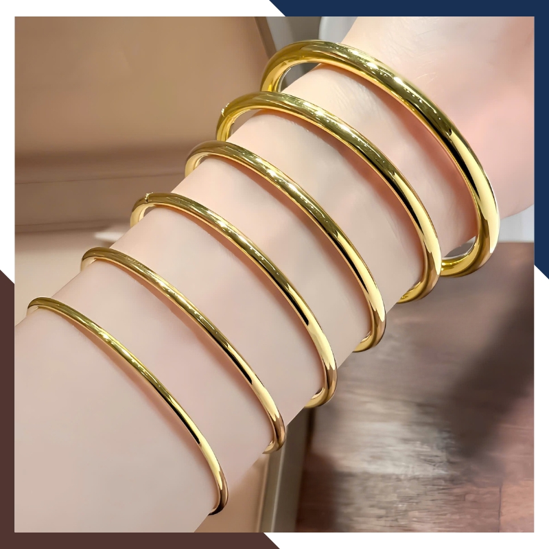 Vòng Tay Vàng Nữ Trơn 10k Bản 3mm Mã LTVN190 – Sang Trọng & Thanh Lịch