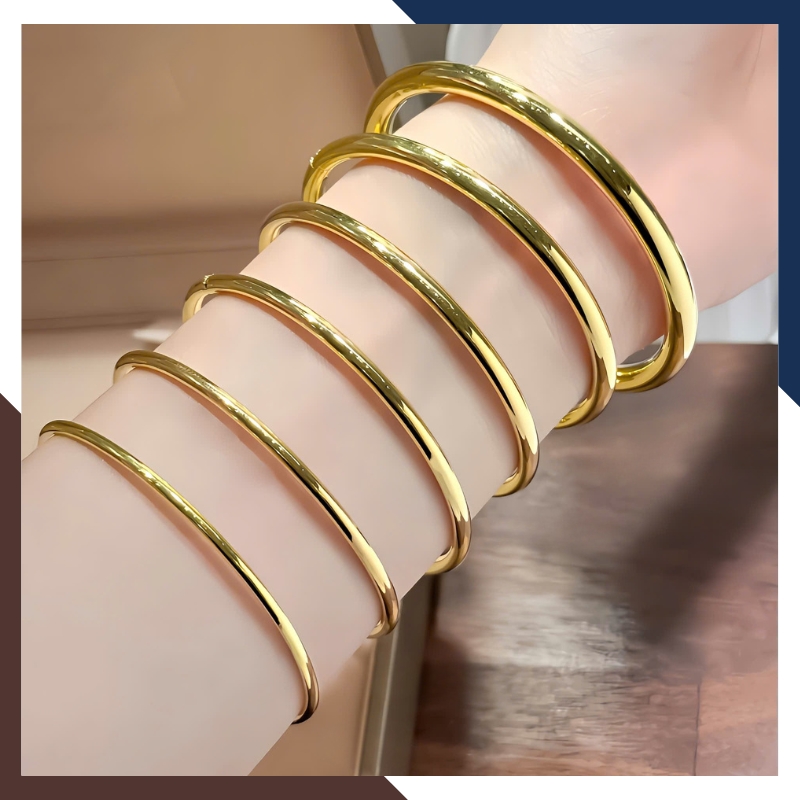 Vòng Tay Vàng Nữ Trơn 10k Bản Mập 4mm LTVN193 – Không Bao Giờ Lỗi Mốt