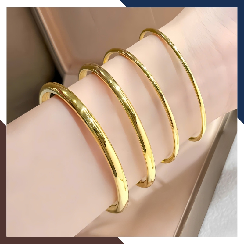 Vòng Tay Vàng Nữ Trơn 10k Bản Mập 4mm LTVN193 – Không Bao Giờ Lỗi Mốt