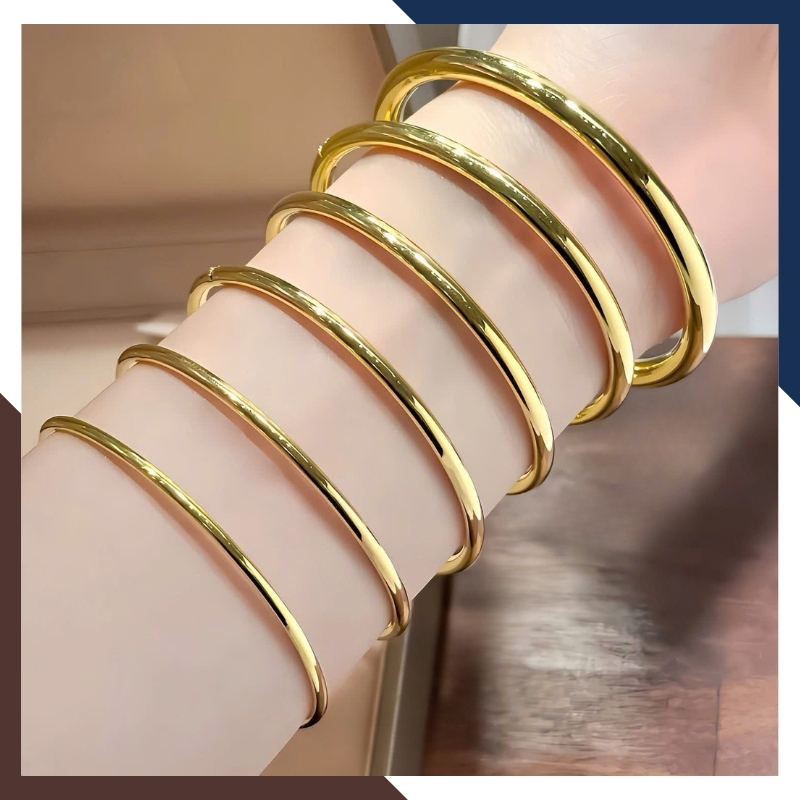 Vòng Tay Vàng Nữ Trơn 10k Bản Mập 4mm LTVN193 – Không Bao Giờ Lỗi Mốt