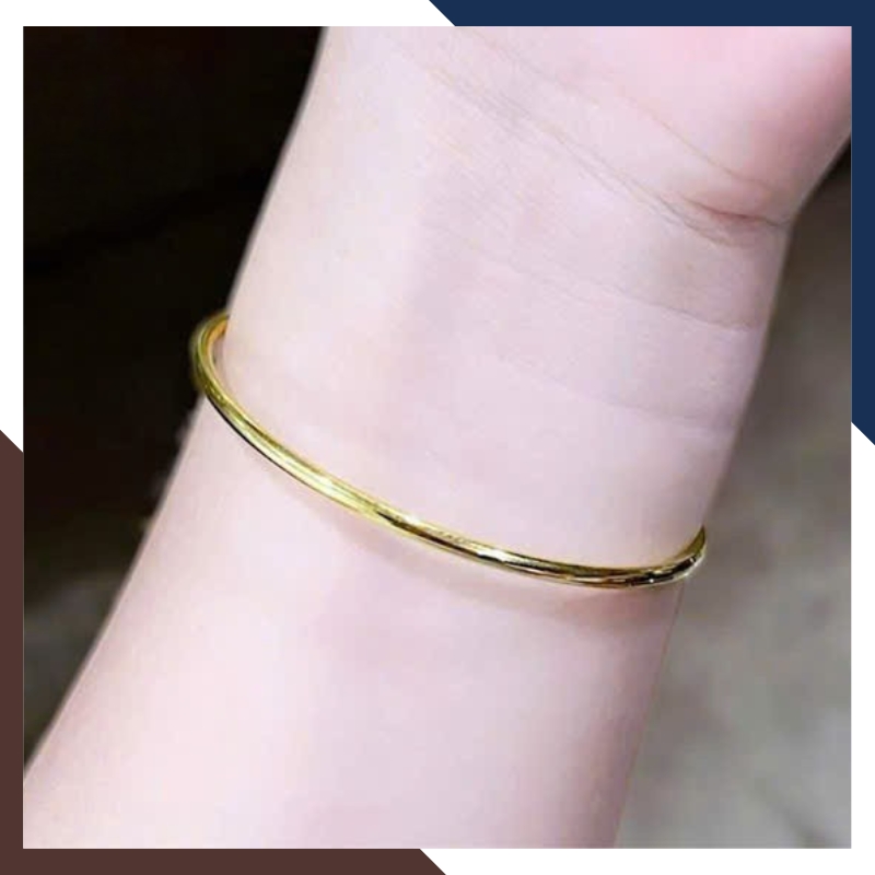 Vòng Tay Vàng Trơn 10K Bản Nhỏ 2mm LTVN188 – Thanh Mảnh & Sang Trọng