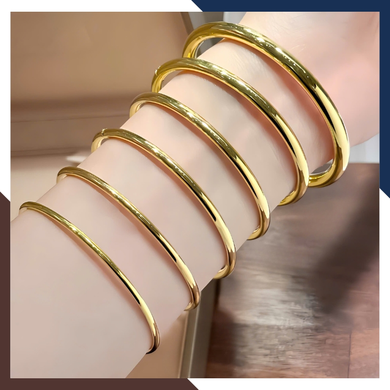 Vòng Tay Vàng Trơn 10K Bản Nhỏ 2mm LTVN188 – Thanh Mảnh & Sang Trọng