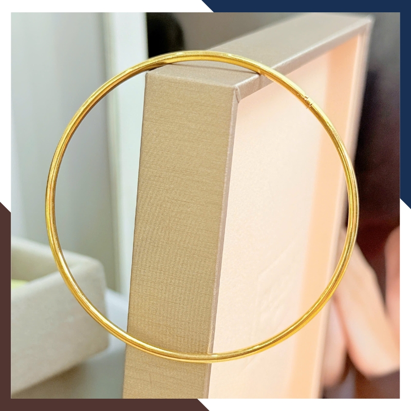 Vòng Tay Vàng Trơn 10K Bản Nhỏ 2mm LTVN188 – Thanh Mảnh & Sang Trọng