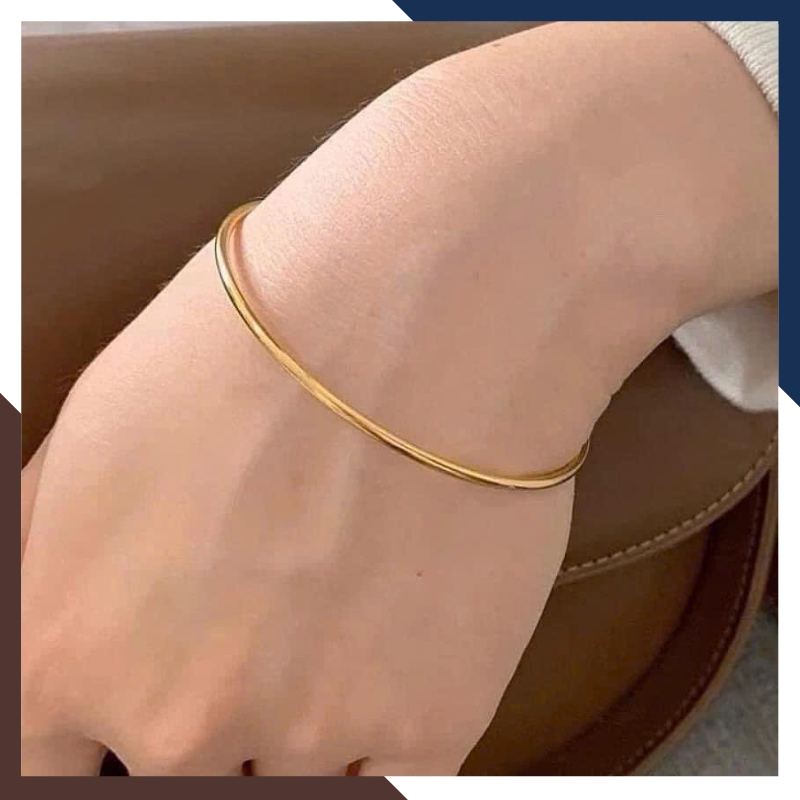 Vòng Tay Vàng Trơn 10K Bản Nhỏ 2mm LTVN188 – Thanh Mảnh & Sang Trọng