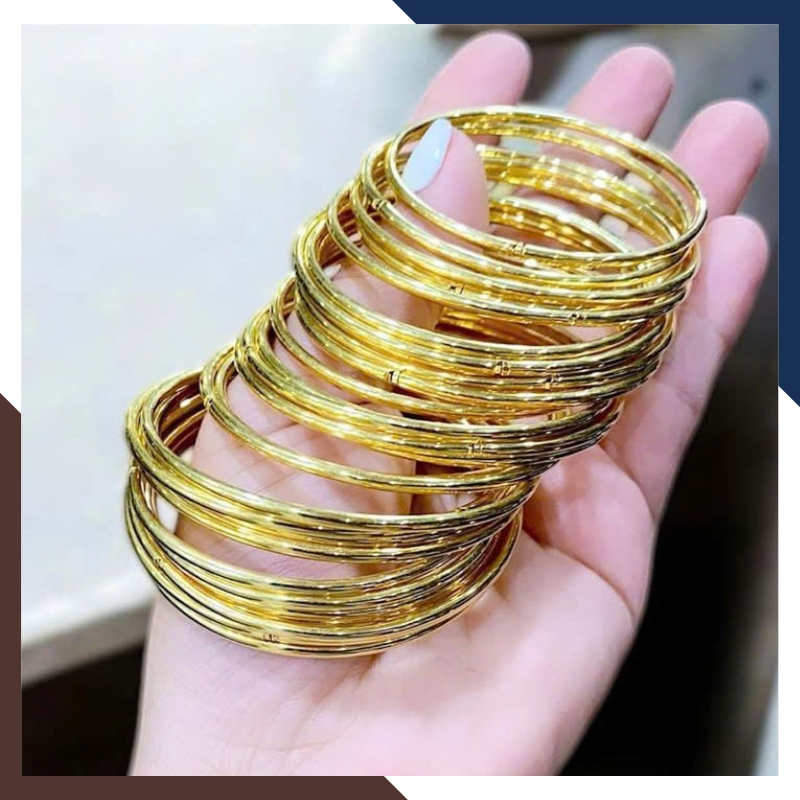 Vòng Tay Vàng Trơn 10K Bản Nhỏ 2mm LTVN188 – Thanh Mảnh & Sang Trọng