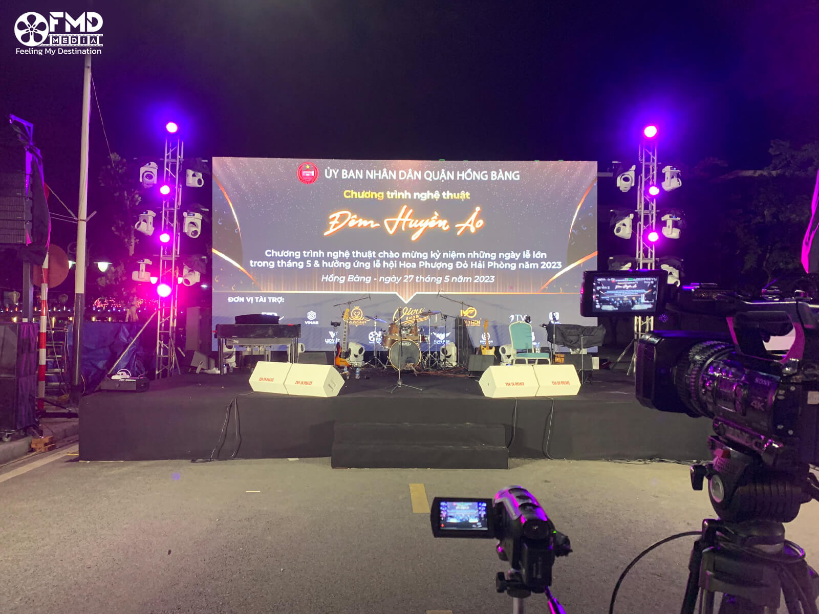 Thiết kế backdrop của FMD Media cho sự kiện âm nhạc tại phố Thế Lữ Hải Phòng