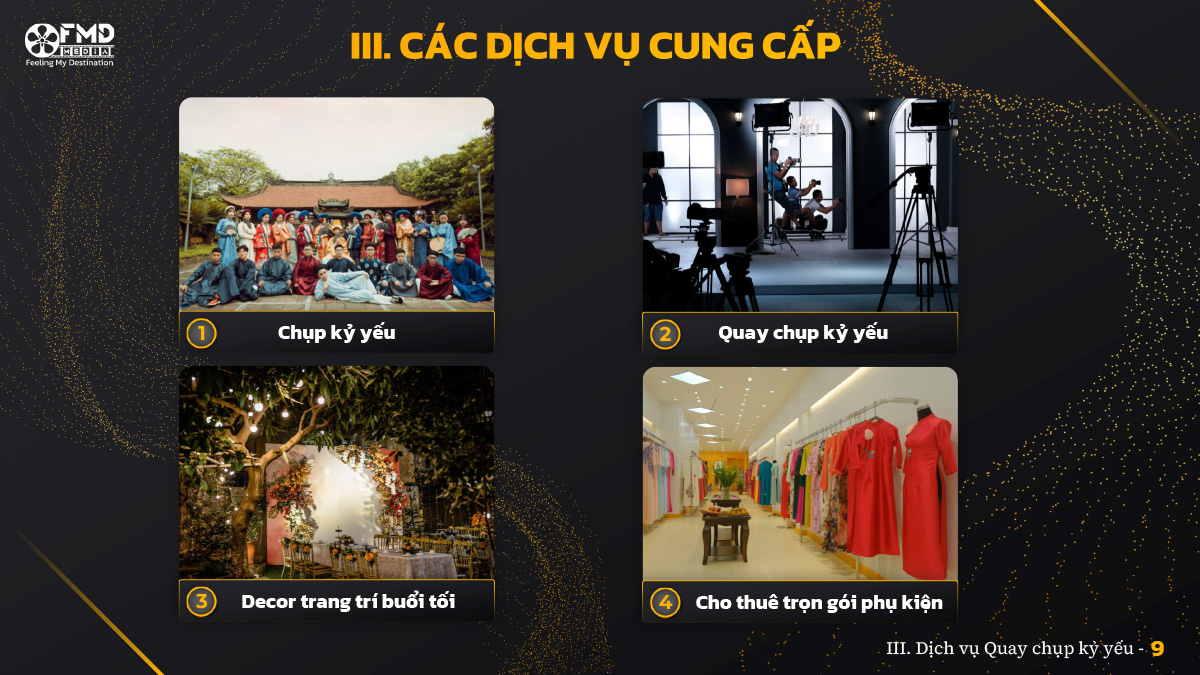 các dịch vụ cung cấp Dịch vụ Quay chụp kỷ yếu