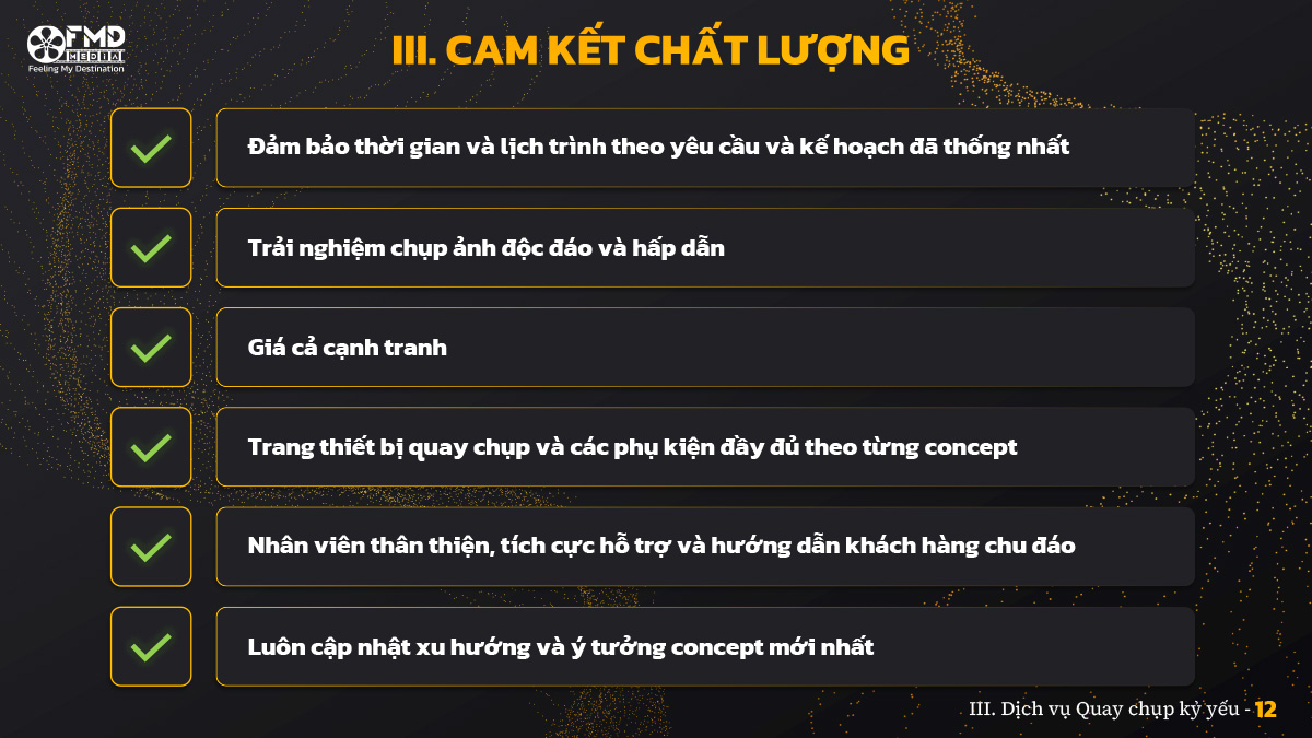 cam kết chất lượng Dịch vụ Quay chụp kỷ yếu