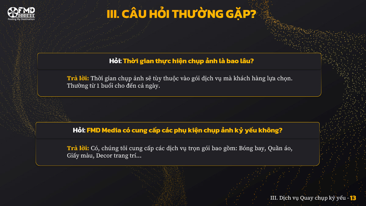 câu hỏi thường gặp Dịch vụ Quay chụp kỷ yếu