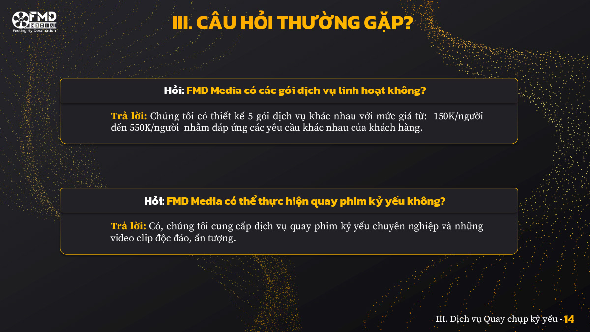 câu hỏi thường gặp Dịch vụ Quay chụp kỷ yếu