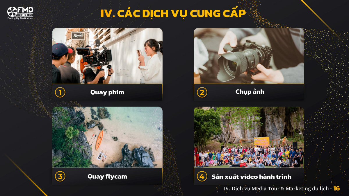các dịch vụ cung cấp Dịch vụ Media Tour & Marketing du lịch