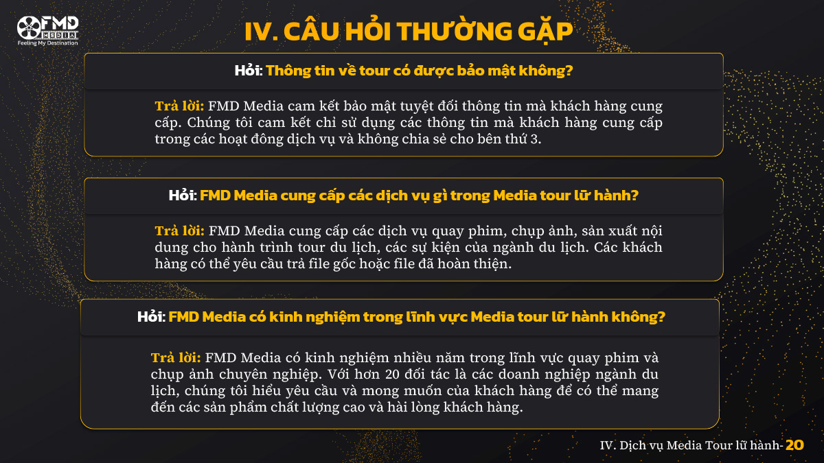  câu hỏi thường gặp Dịch vụ Media Tour & Marketing du lịch