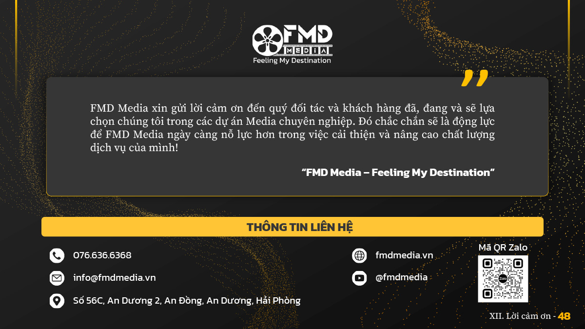 lời cảm ơn của công ty fmd media