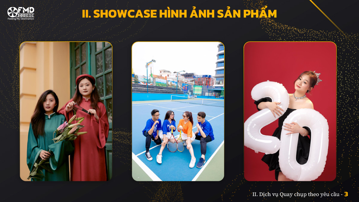 showcase hình ảnh sản phẩm Dịch vụ Quay chụp theo yêu cầu