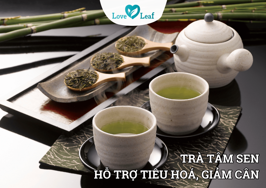 Trà tâm sen hỗ trợ tiêu hoá, giảm cân