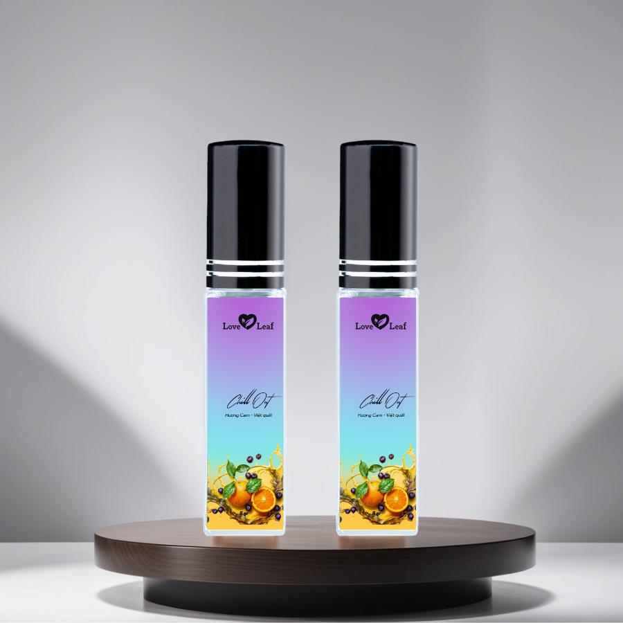 Chai Xịt Thơm Miệng Love Leaf Hương Cam - Việt Quất Khoảnh Khắc Thư Giãn, Chai 8gr