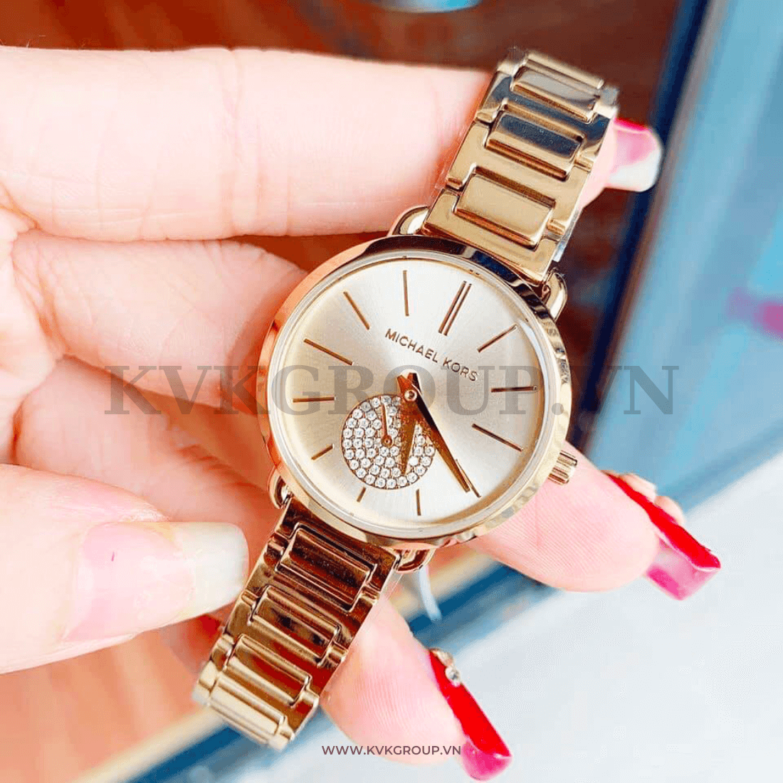 ng h MICHAEL KORS n MK3838 Porita Pave Gold Tone Watch 28mm