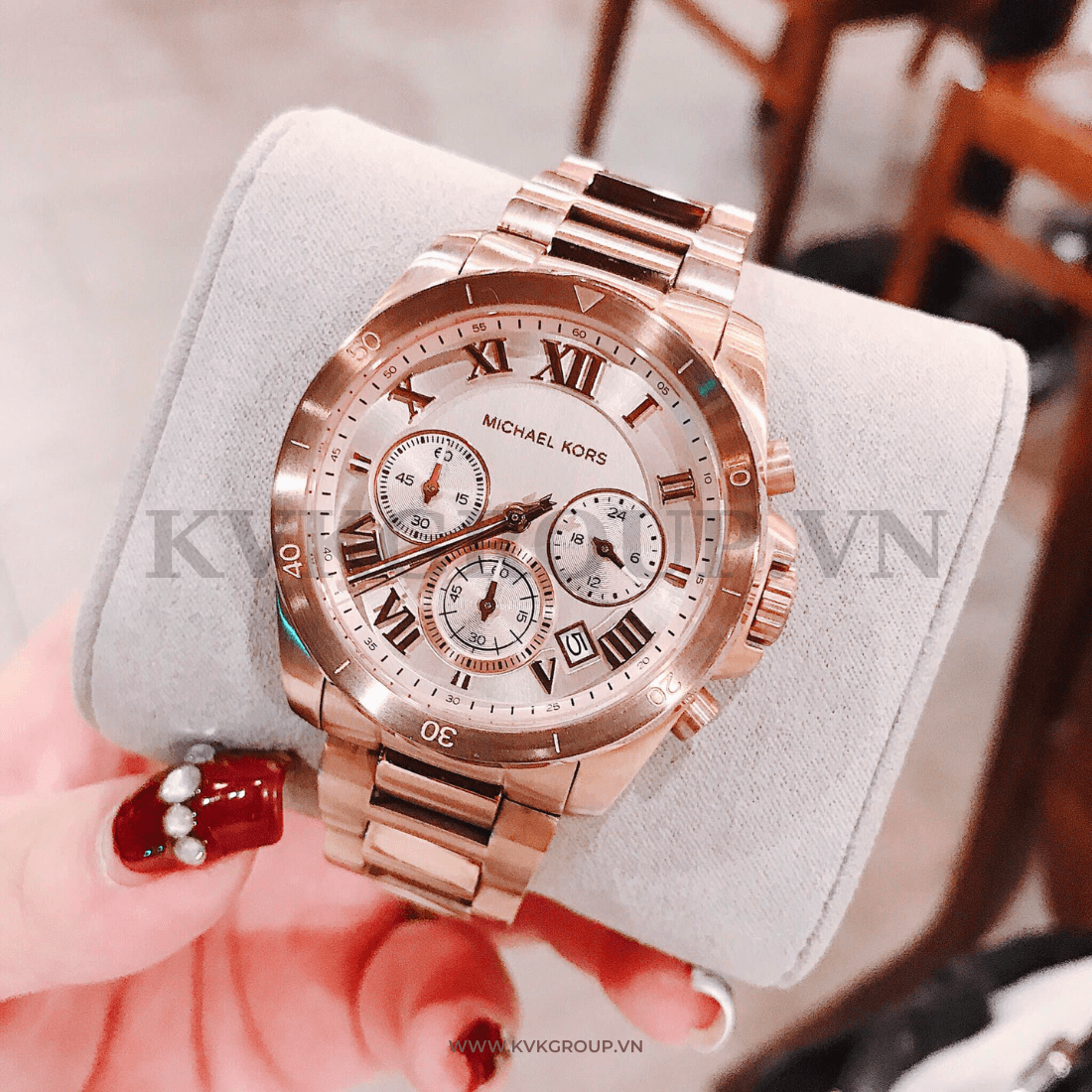 ng h MICHAEL KORS n MK6367 Brecken Rose Gold Tone Chronograph