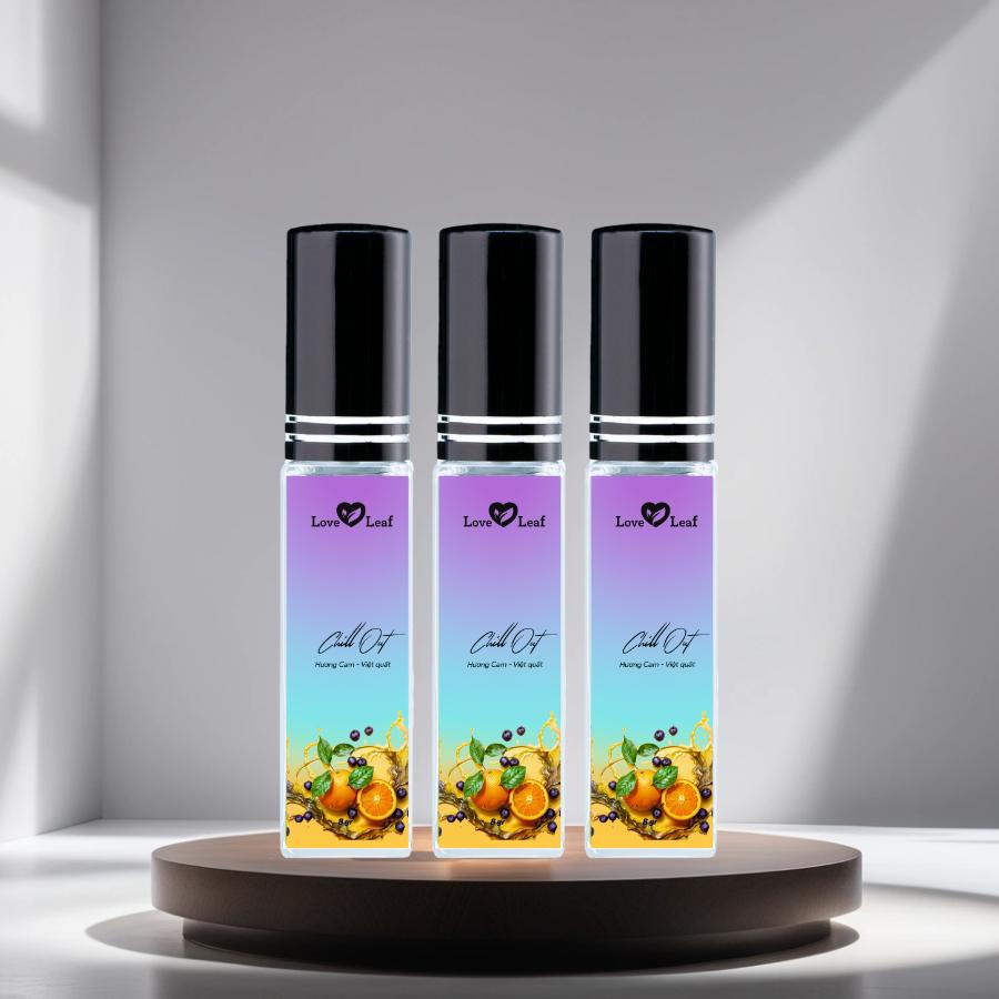 Chai Xịt Thơm Miệng Love Leaf Hương Cam - Việt Quất Khoảnh Khắc Thư Giãn, Chai 8gr