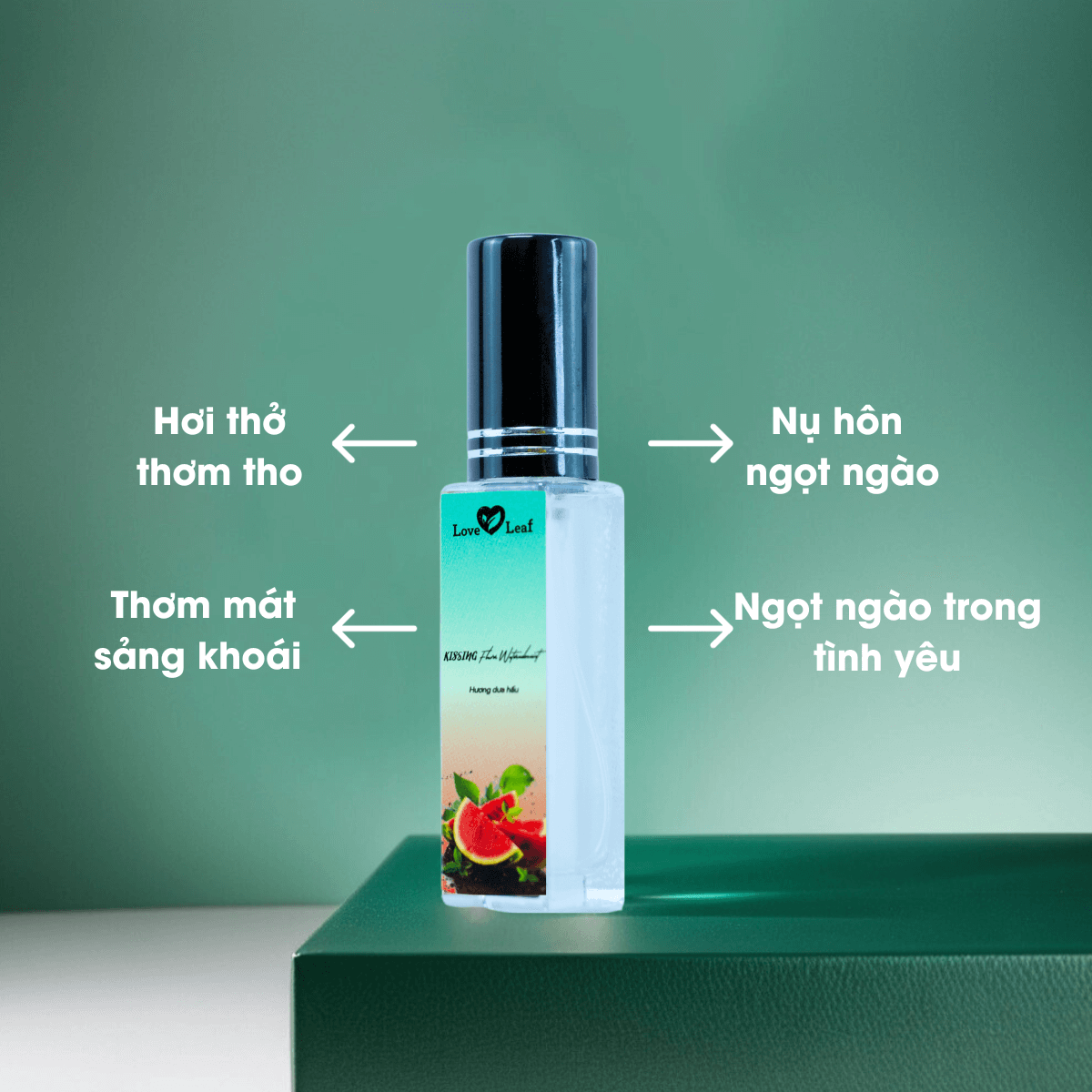 Chai Xịt Thơm Miệng Love Leaf Hương Dưa Hấu Bạc Hà Khoảnh Khắc Ngọt Ngào, Chai 8gr