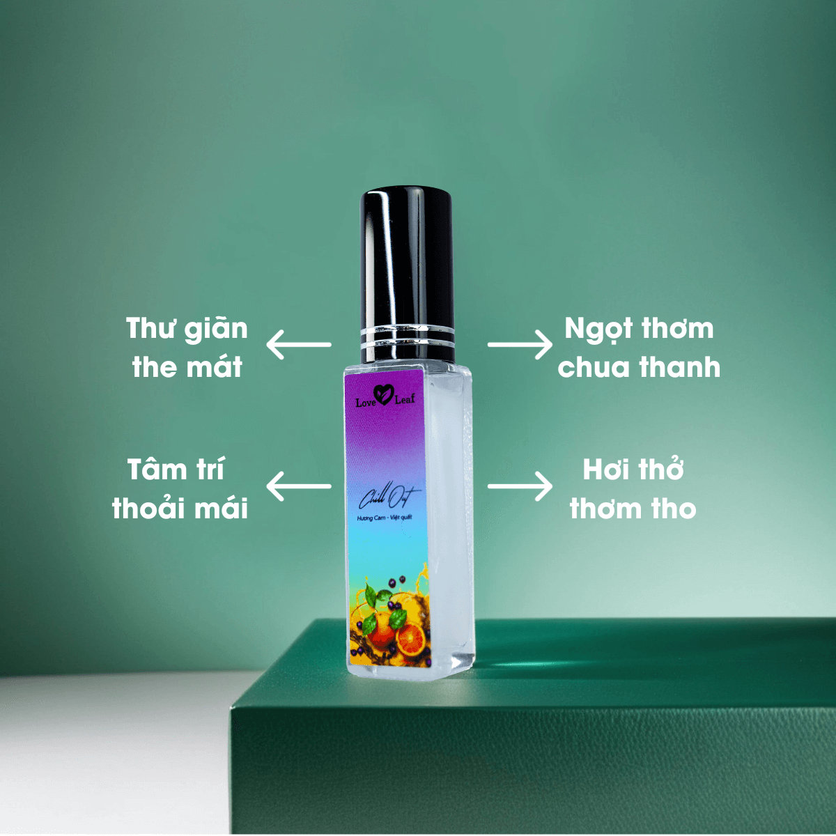 Chai Xịt Thơm Miệng Love Leaf Hương Cam - Việt Quất Khoảnh Khắc Thư Giãn, Chai 8gr