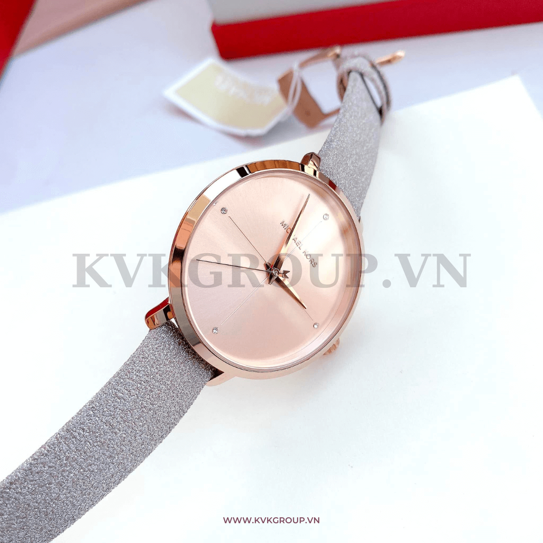 Michael kors women's charley online rose gold leather watch mk2794