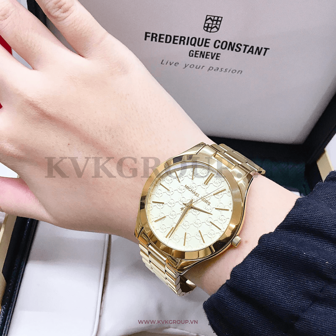 Đồng hồ MICHAEL KORS nam MK3335 Slim Runway Gold Dial Steel Watch 42mm