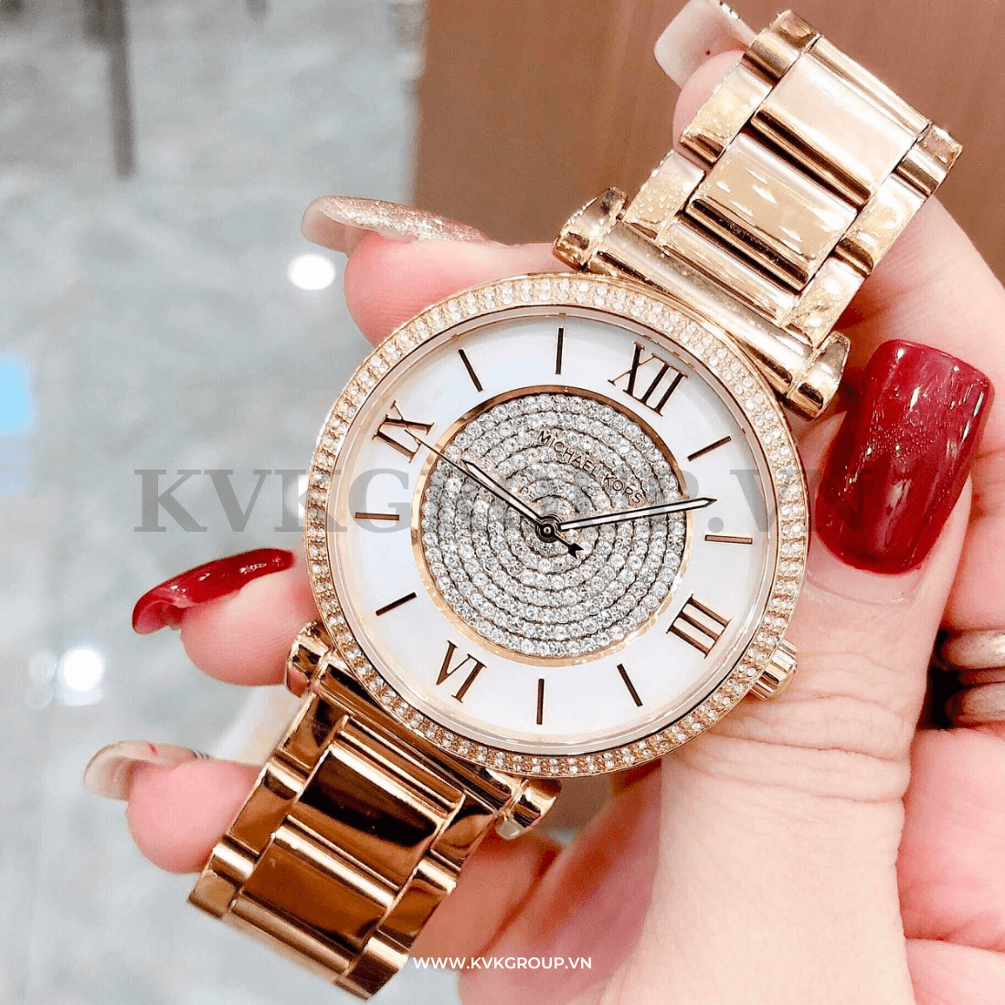 ng h MICHAEL KORS n MK3332 Catlin Mother of Pearl Gold Steel