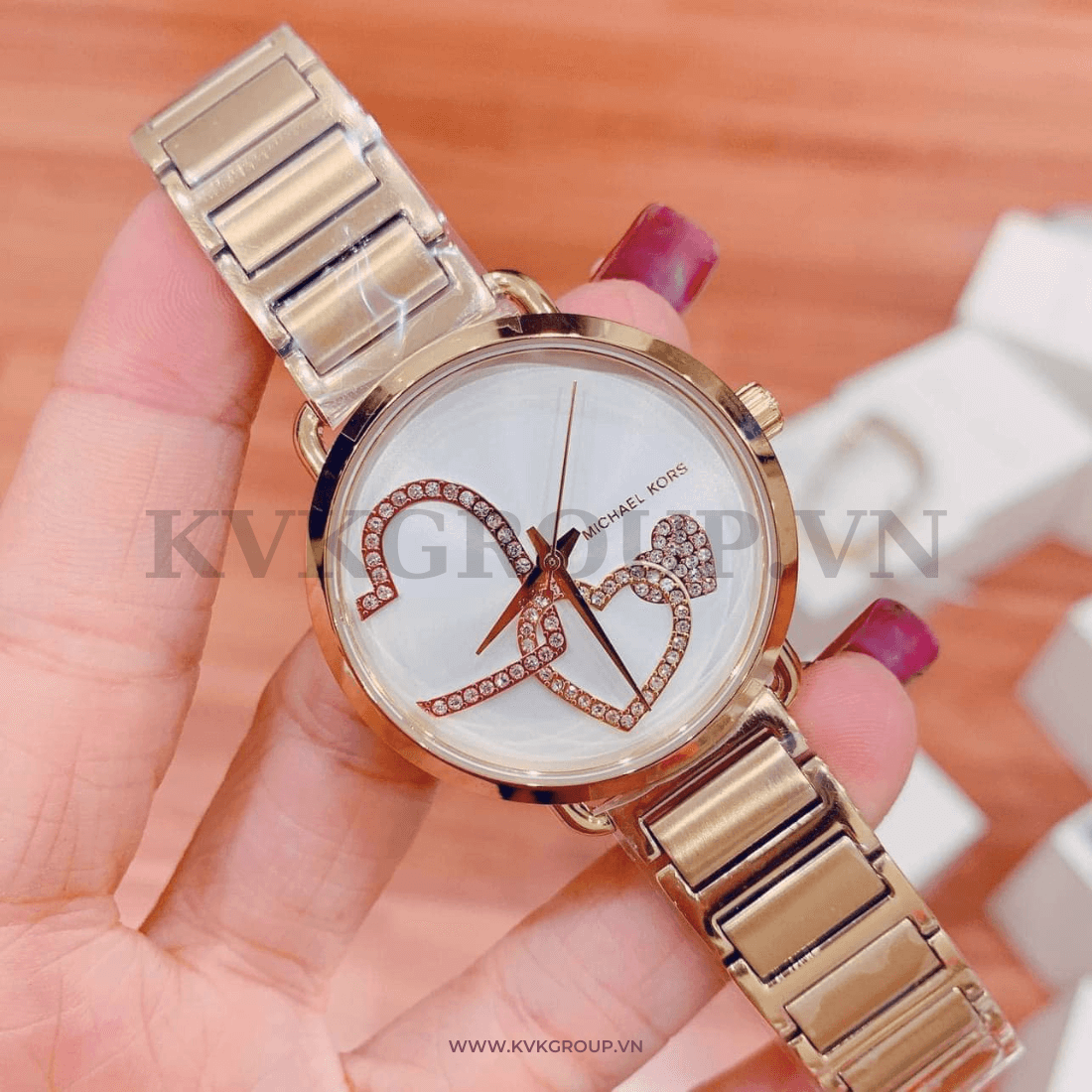 Đồng hồ MICHAEL KORS nữ MK3825 Porita White Dial Rose Gold-Tone Watch 36mm