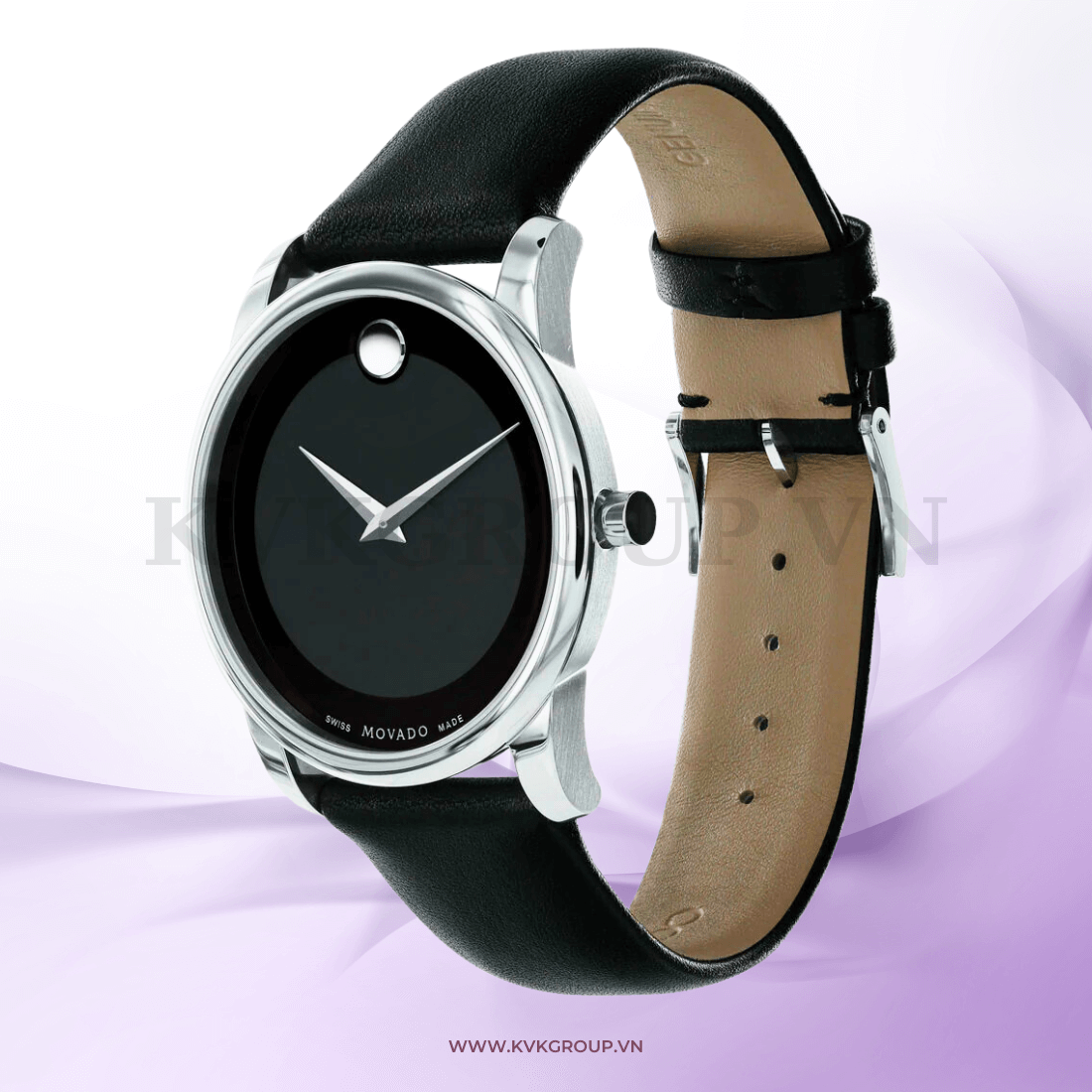 ng h MOVADO nam 0606502 Museum Black Dial Leather Men s 40mm