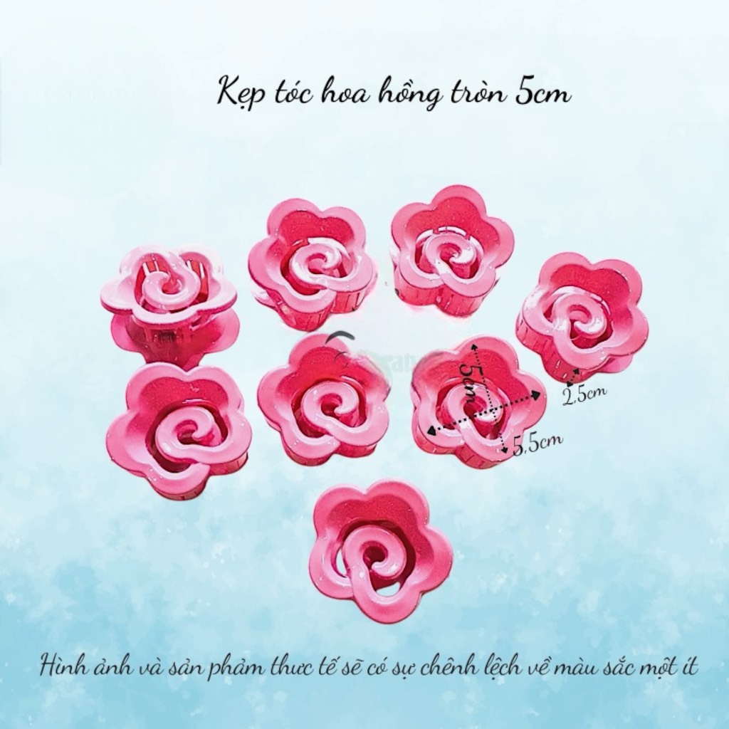 T5.Kẹp tóc hoa hồng tròn 5cm