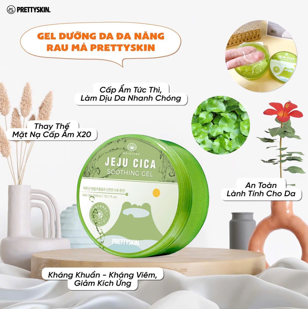 Gel Dưỡng Da Đa Năng Pretty Skin Soothing Gel 300ml