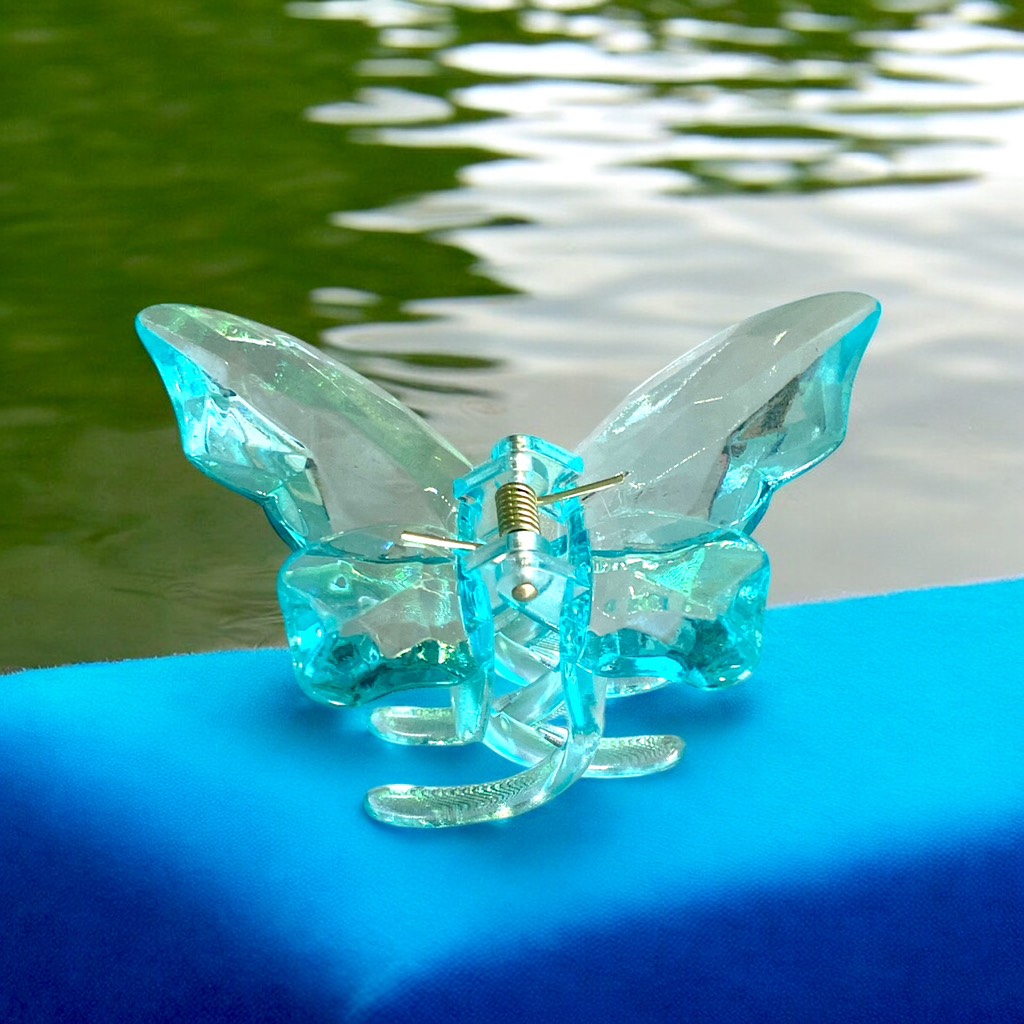 Kẹp tóc cang cua hình bướm trong suốt 9,5cm (4,5cm) x 5cm x 4cm