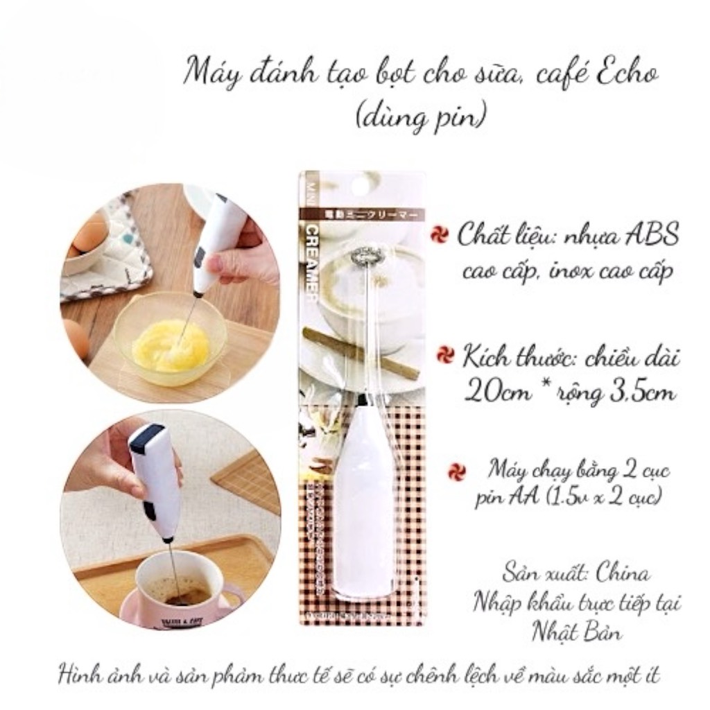 Máy đánh tạo bọt cho sữa, café (dùng pin)