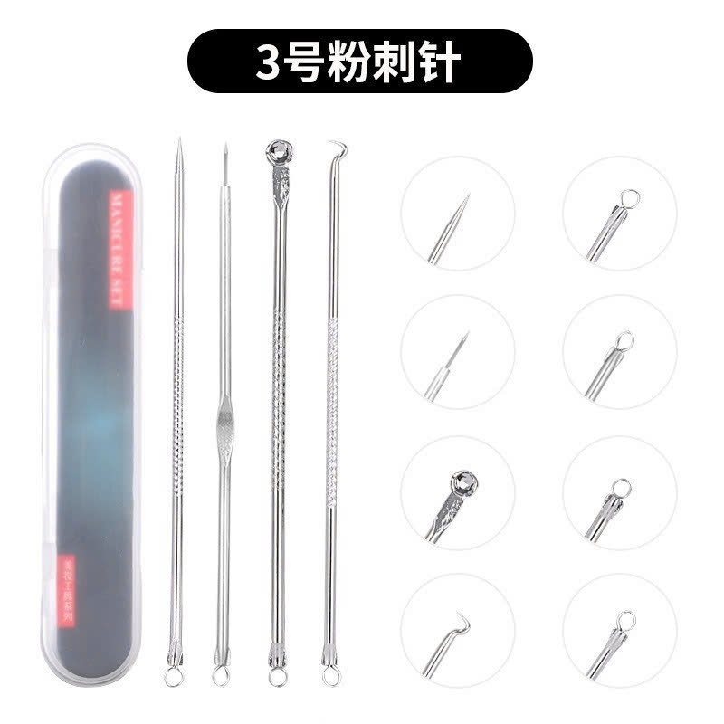 Bộ dụng cụ nặn mụn 4 chi tiết loại bỏ mụn trứng cá và mụn đầu đen dẽ dàng