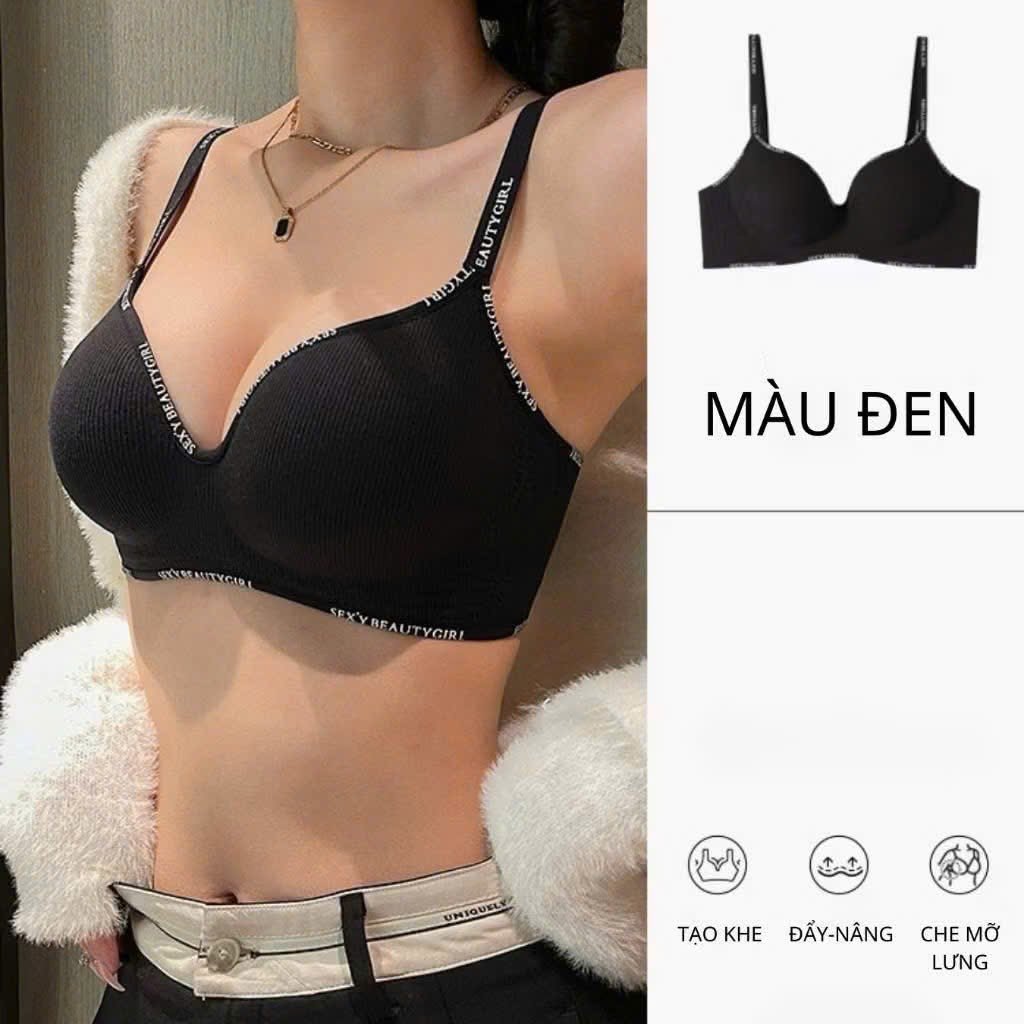 B7.3- Áo ngực , áo bra su màu đen 4807 viền chữ 38/85