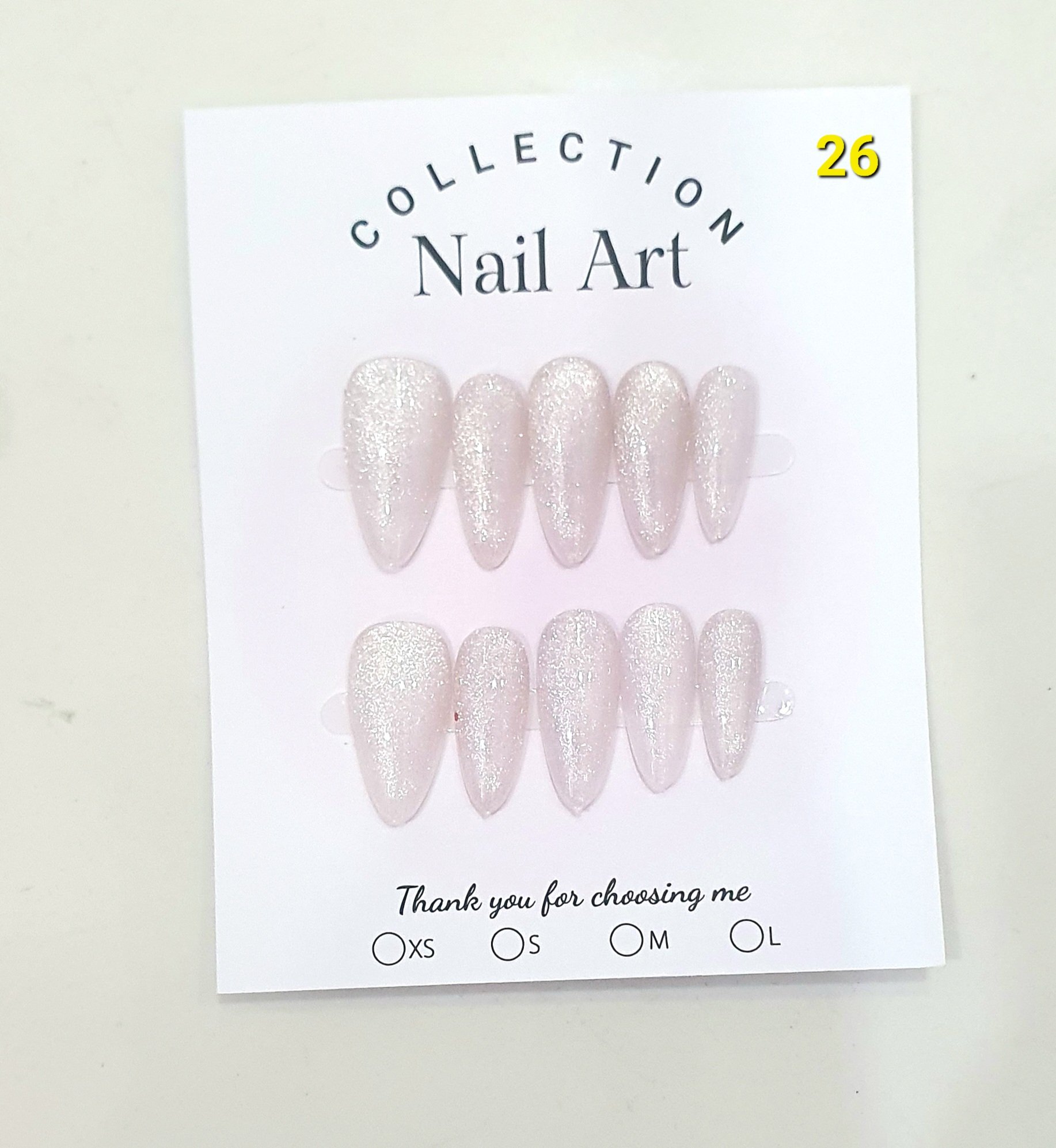 H03. Set 10 móng tay giả mắt mèo kèm keo và giũa móng