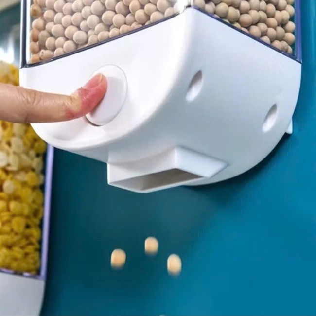 Hộp đựng hạt ngũ cốc gắn tường có nút ấn tự động nhả 1000ml