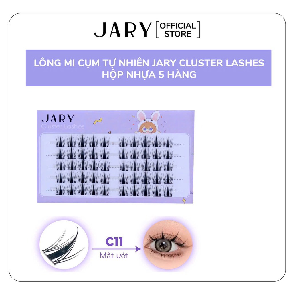 14.7.Lông mi cụm tự nhiên JARY Cluster Lashes hộp nhựa 5 hàng
