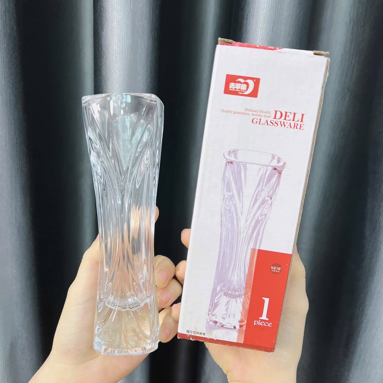 Bình/Lọ Hoa Thủy Tinh Trong Suốt 17cm