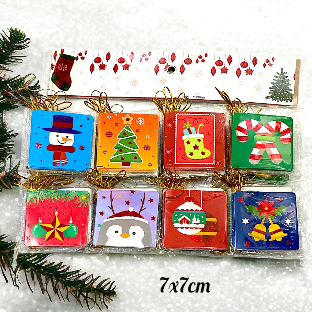 Sét 3 thiệp Noel trang trí 7x7cm