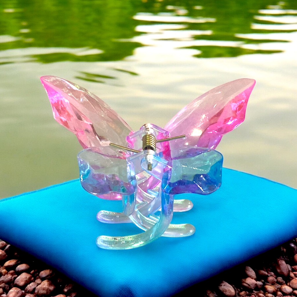 Kẹp bướm nhựa trong pha màu