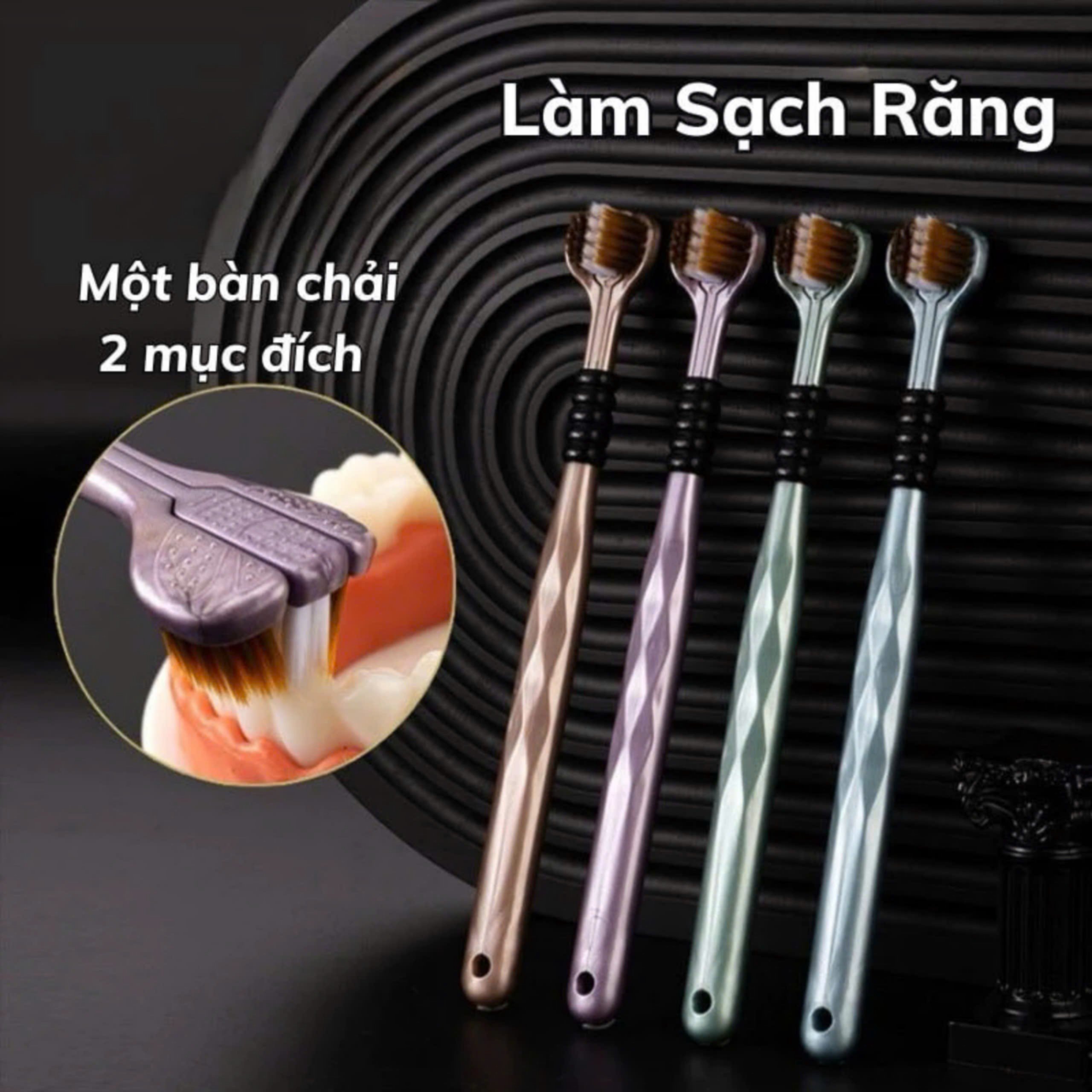 B8. Bàn Chải Đánh Răng 3 Đầu Lông Mềm Hình Chữ V