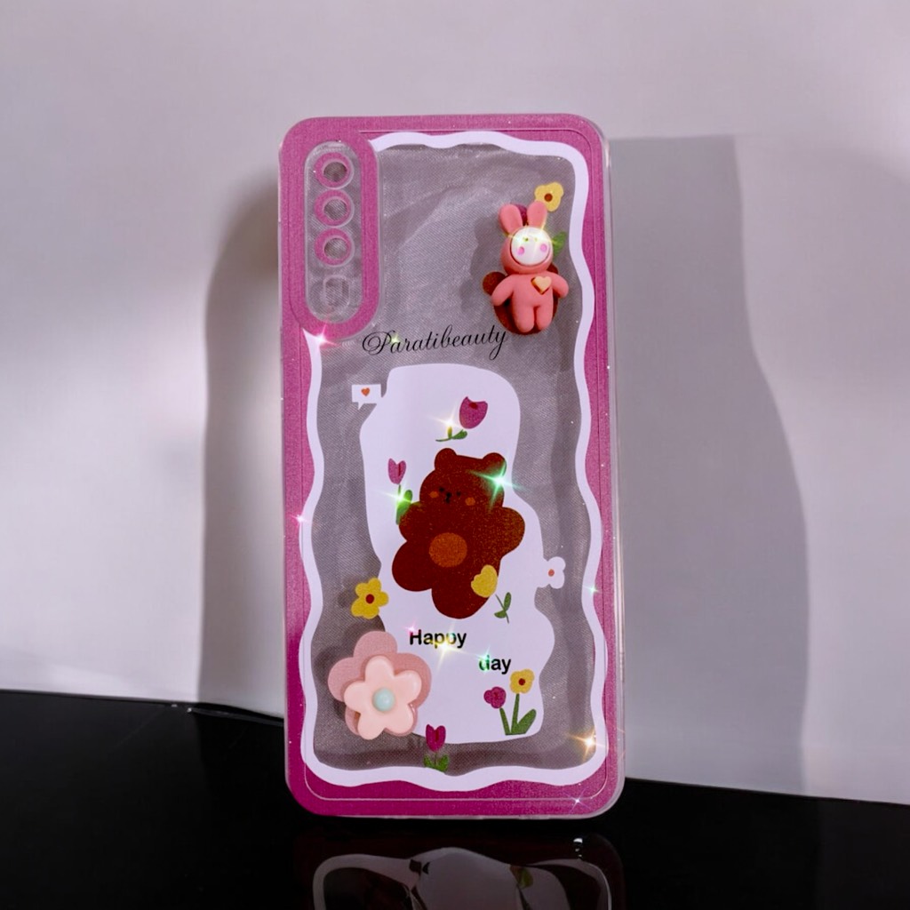 Ốp Lưng Điện Thoại HAAPY DAY Gấu, Thỏ Lạc Giữa Rừng Hoa Siêu Hot