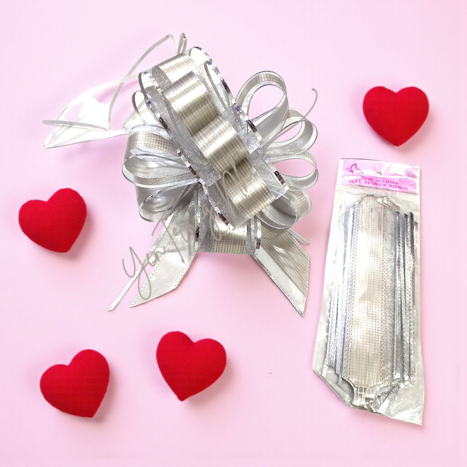 Nơ Rút Hình Bông Hoa Cẩm Tú Cầu 17x5cm (đường kính bông hoa 15-17cm)